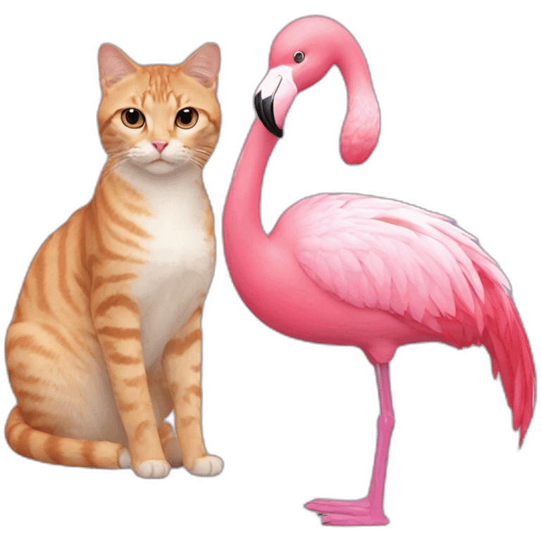 Cat with a flamingo emoji