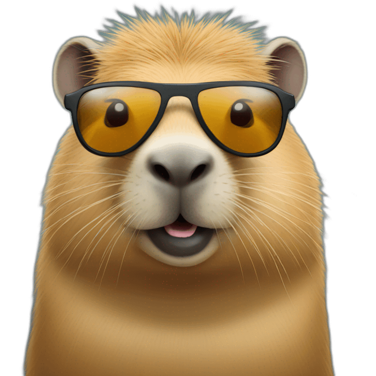 Capybara wearing polarized sunglasses emoji