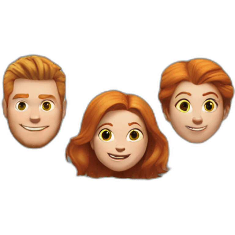 shrek and fiona with a ginger cat and a black cat emoji