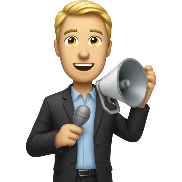 man with loudspeaker in hand emoji