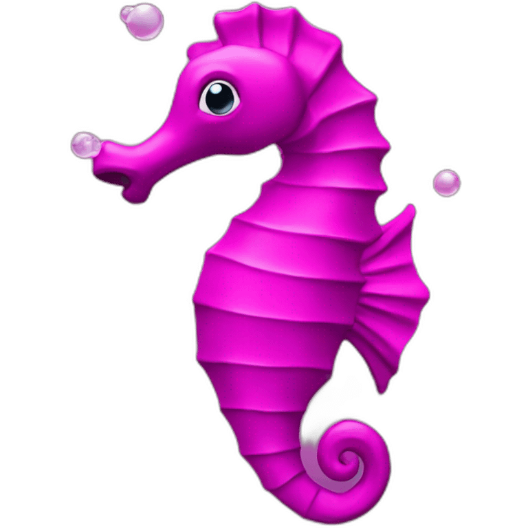 magenta seahorse with bubbles emoji