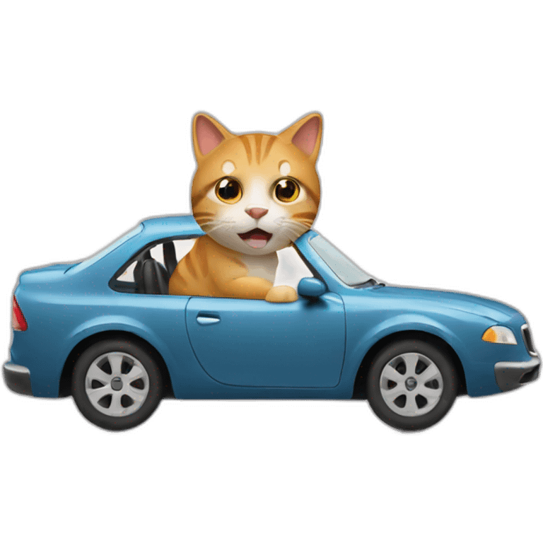 Driving cat emoji