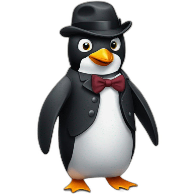 penguin wearing a peaky blinders bunnet emoji