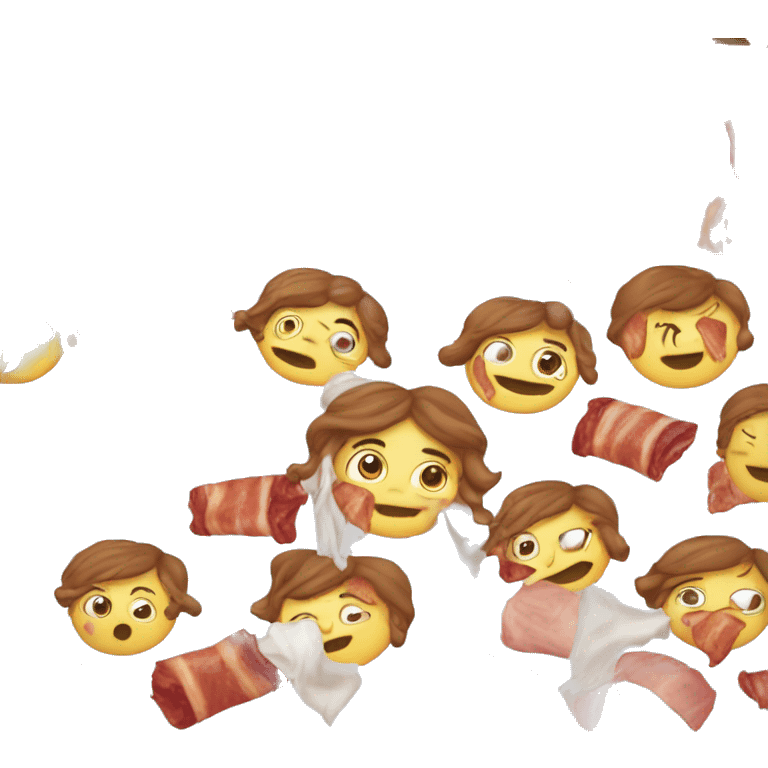 Fille avec un voile qui mange du bacon emoji