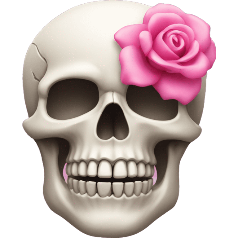 Skull with a pink  emoji