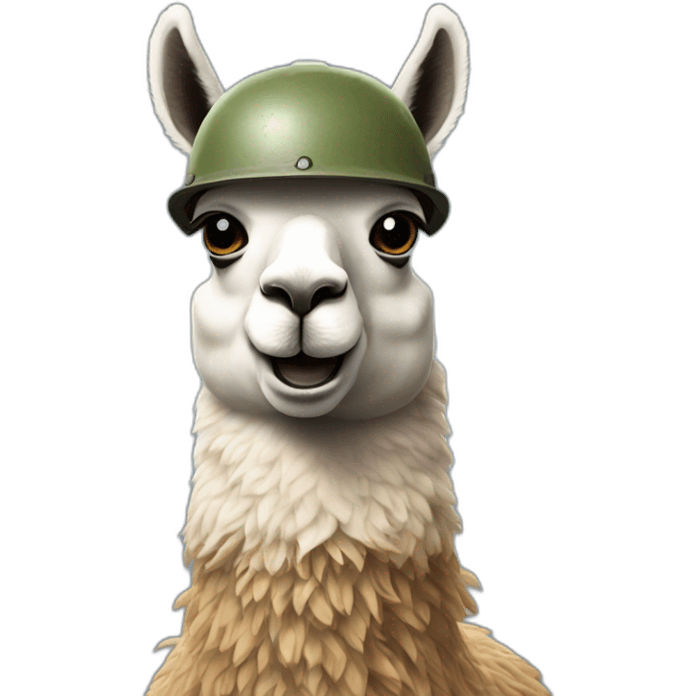 llama with an army helmet emoji