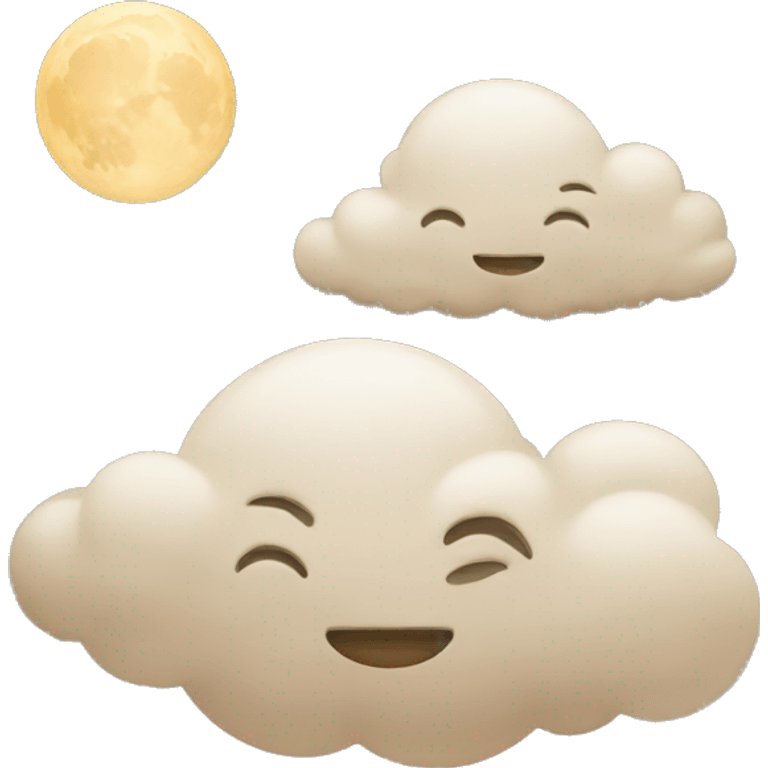 Beige moon and cloud emoji