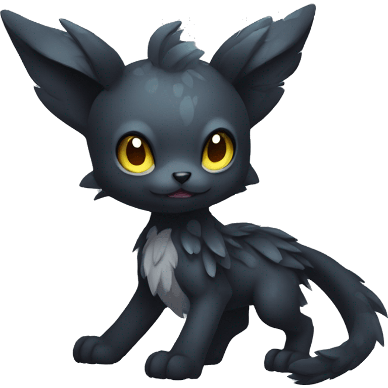 Cute cool fantasy dark-themed animal hybrid Fakemon full body emoji