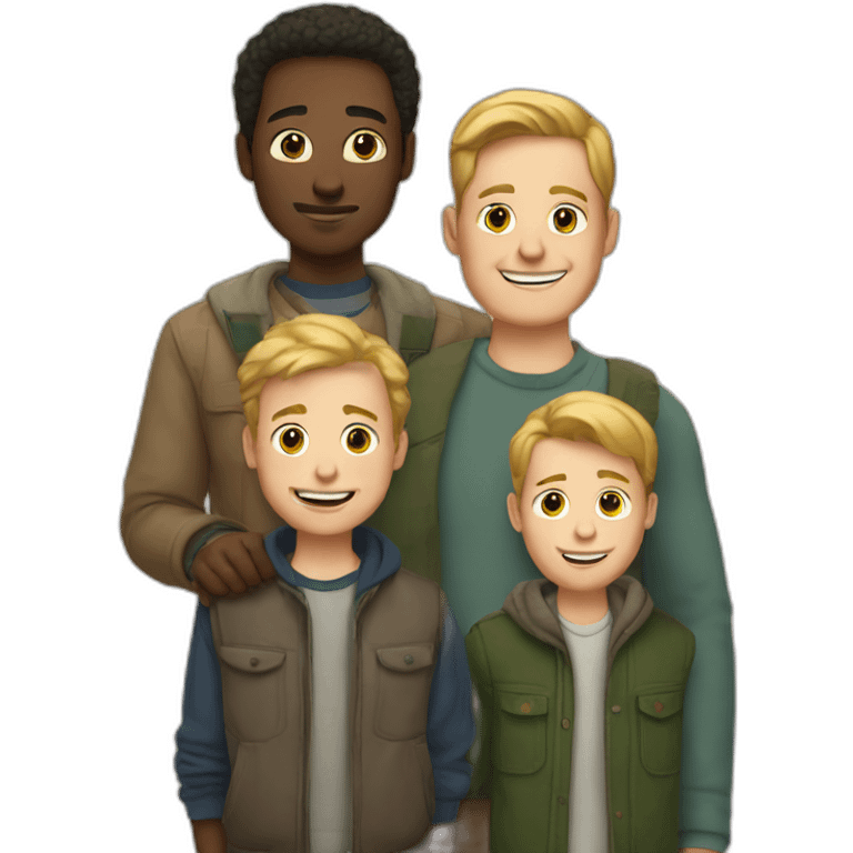 family of three white-skinned men with one son emoji