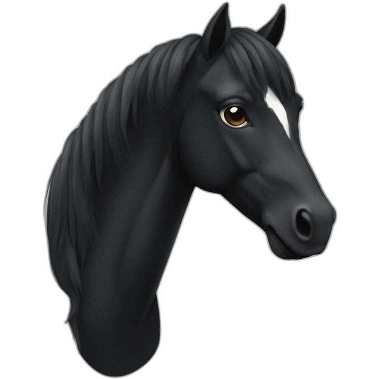 Cheval pie noir emoji