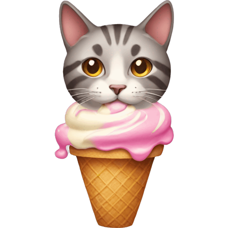 Cat with ice cream emoji