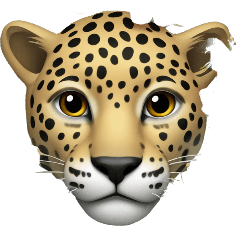 Jaguar with a hibiscus emoji