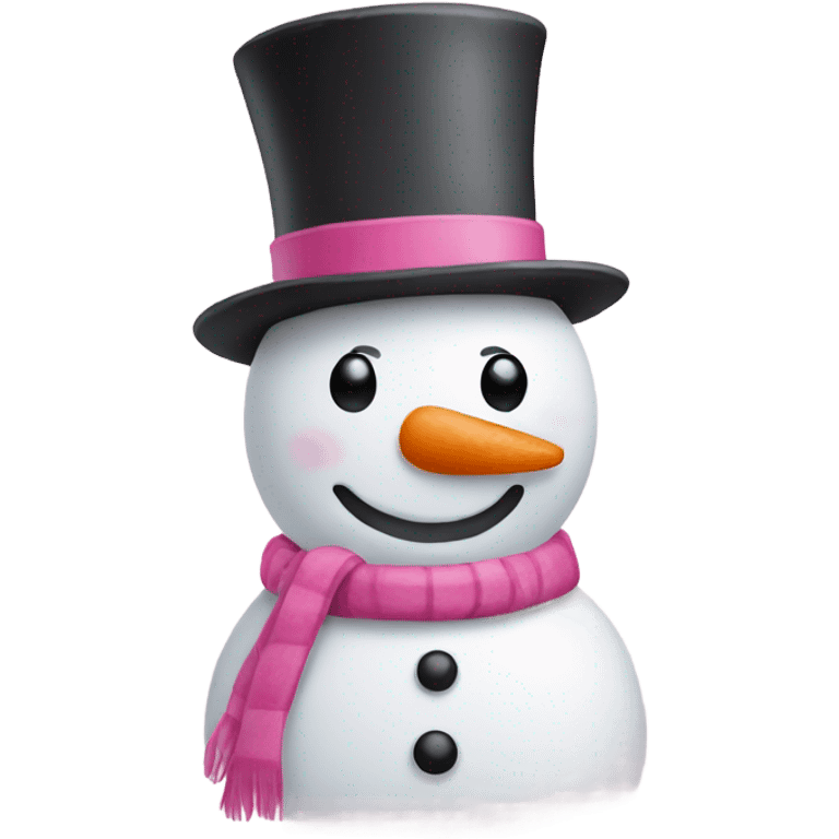 Snowman pink emoji