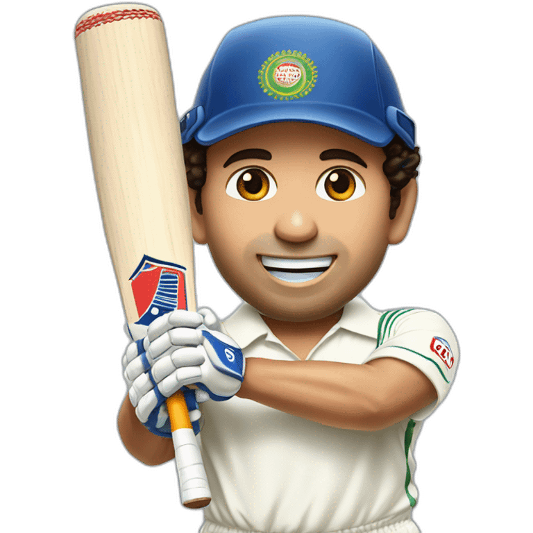 sachin tendulkar with cricket bat emoji