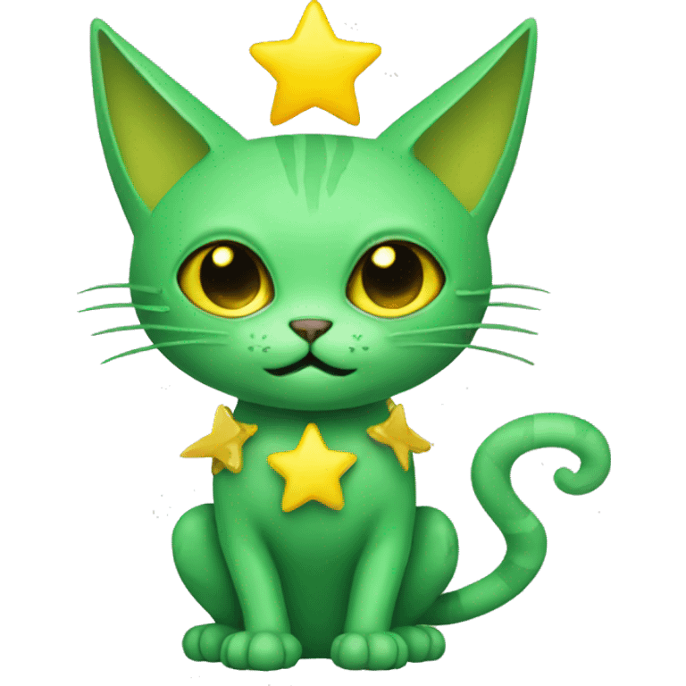 A Green Cat Alien with a yellow star emoji