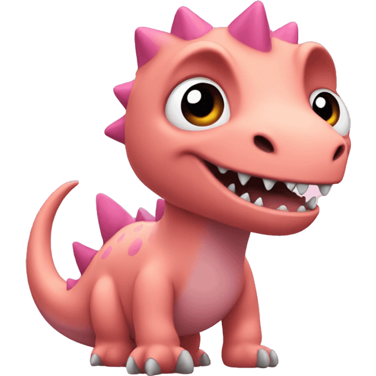 Dinosaur on a pink cat emoji