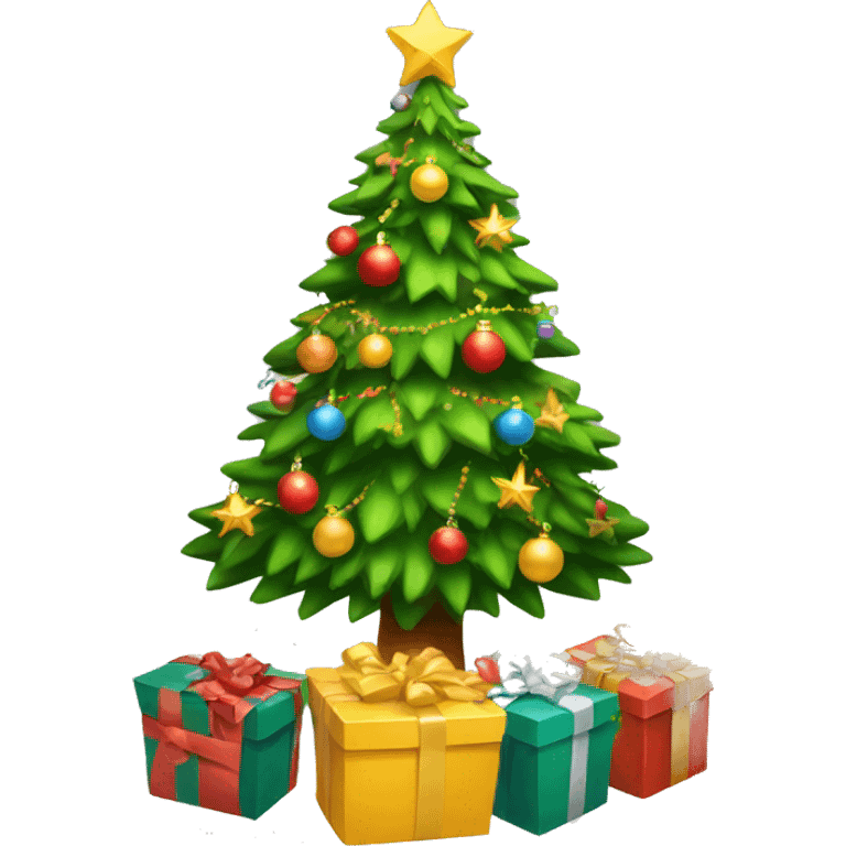 Christmas tree with gifts emoji