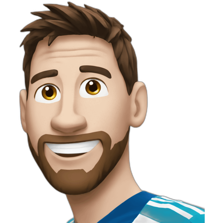 Messi celebrating world cup emoji