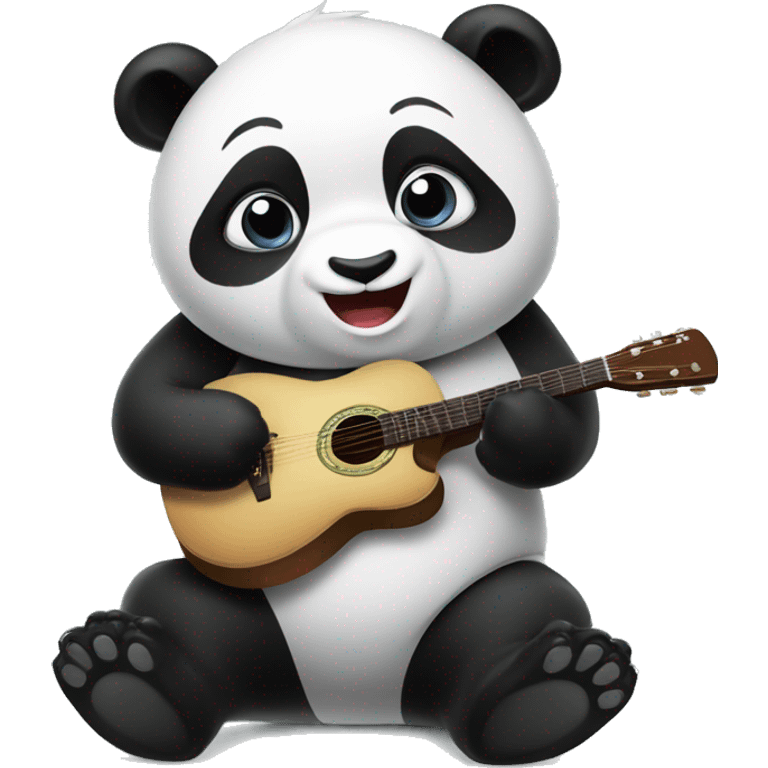 O panda cantando com um lacinho na cabeça emoji