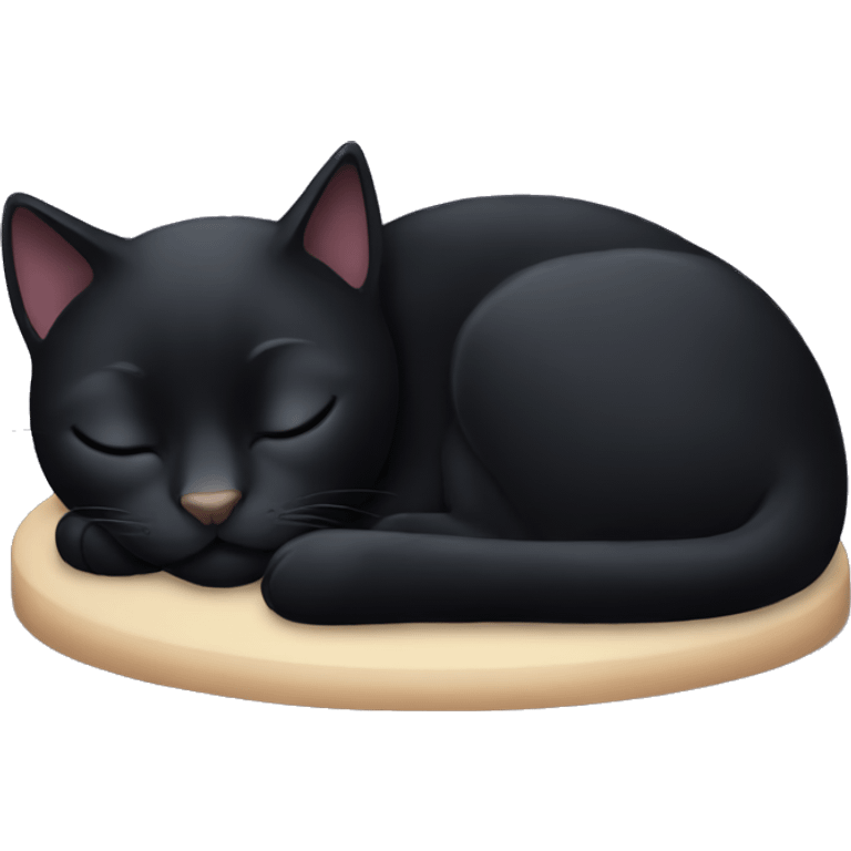 Sleeping black cat emoji