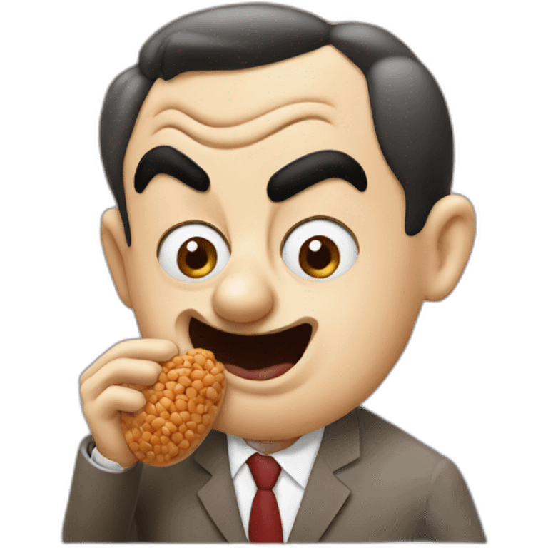 Mr bean eating a bean emoji