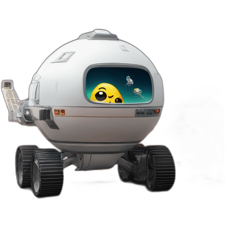 A space exploration vehicle on an alien planet emoji