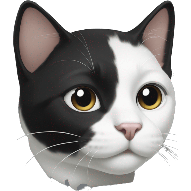 Black white cat emoji