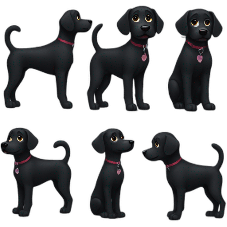 Black dog without one front leg emoji