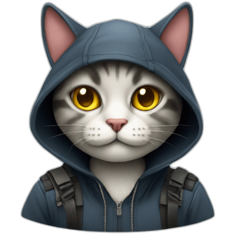 Cat hacker emoji