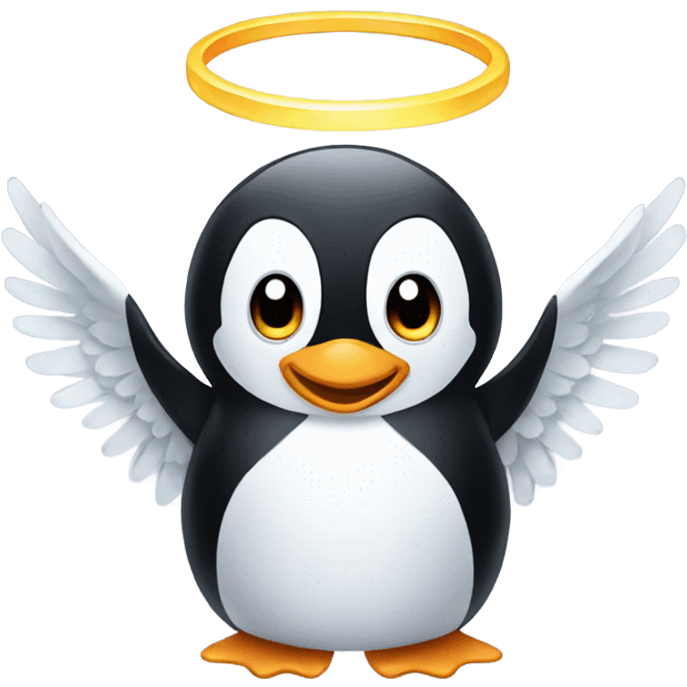 Penguin that is an angel emoji