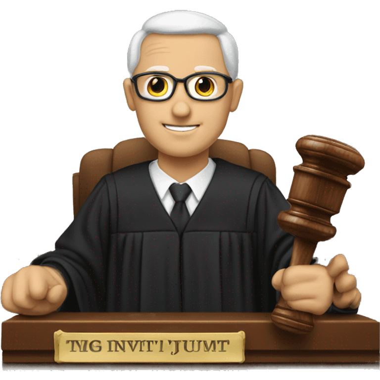 A JUDGE HOLDING A GAVEL emoji