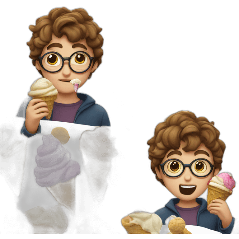 Harry Poter eating ice cream emoji