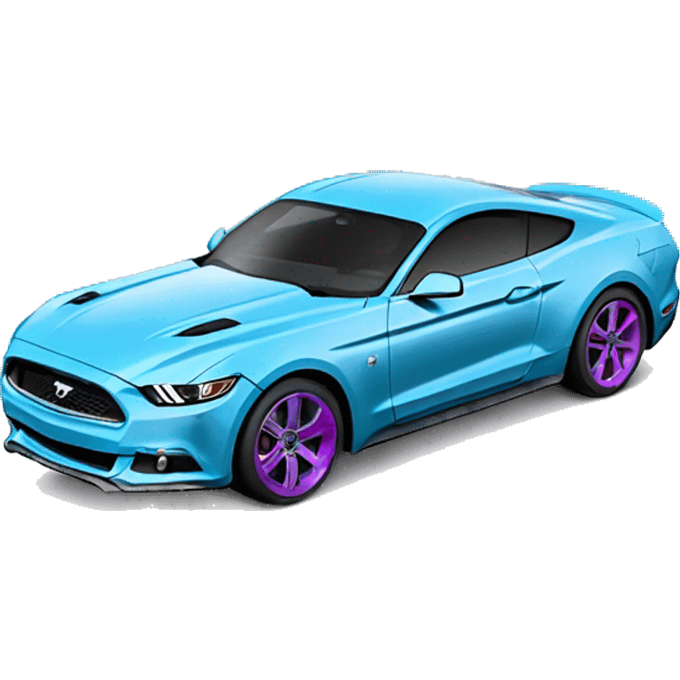 2017 ford mustang light blue with purple wheels emoji