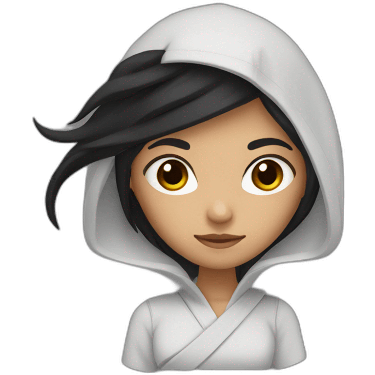 long black hair, ninja, girl,Medium Skin Tone emoji