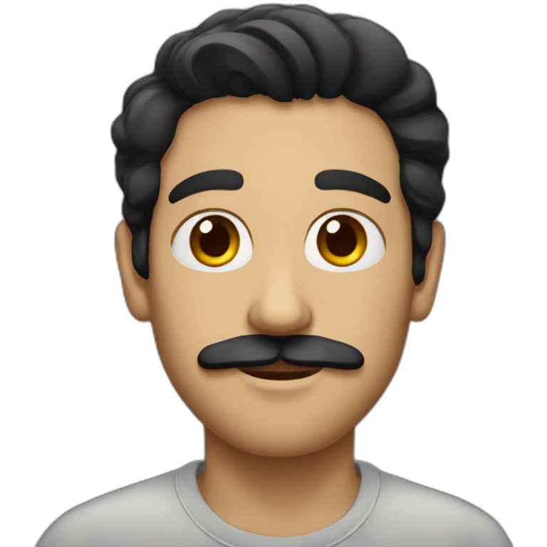 Dark haired man with a small moustache emoji