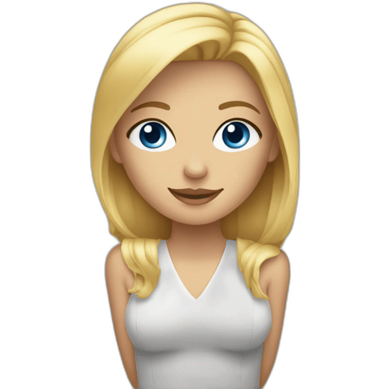 Blonde girl Blue eyes in chair emoji