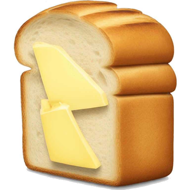 A slice of bread with butter emoji