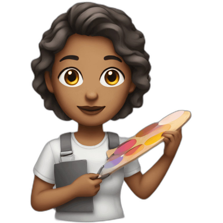 artist girl holding a palette emoji