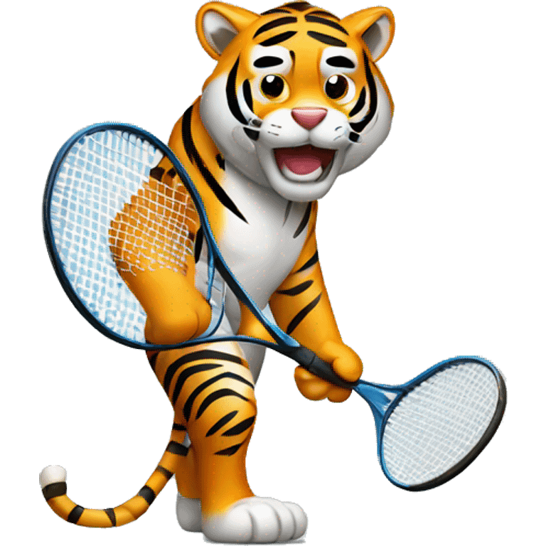 tiger with racket emoji