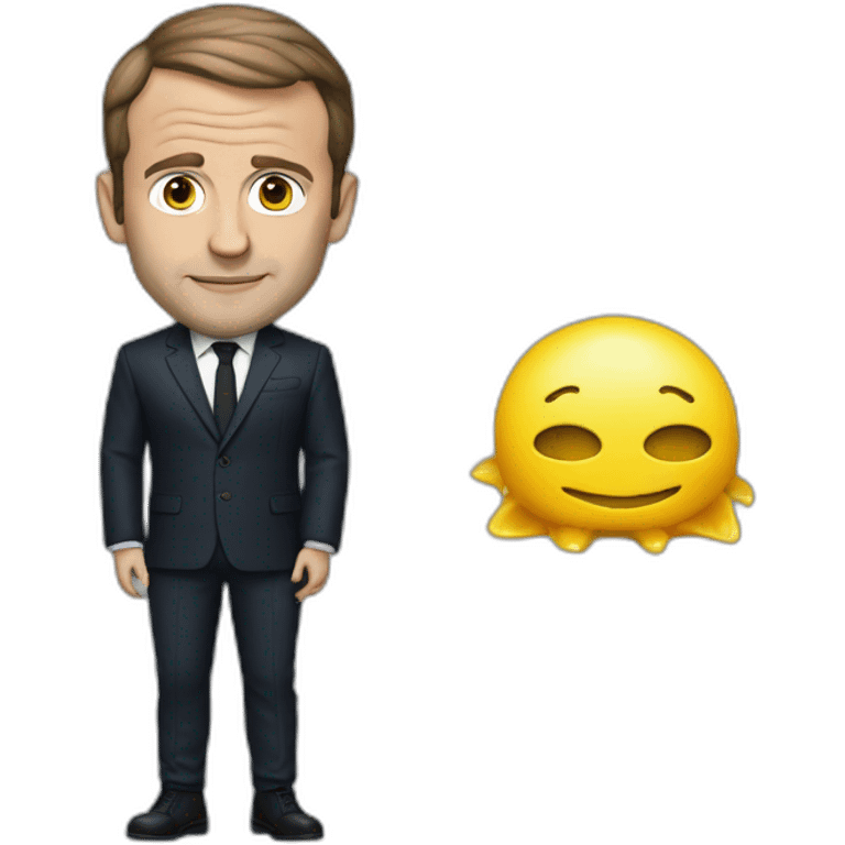 Macron with a puffer trapstar emoji