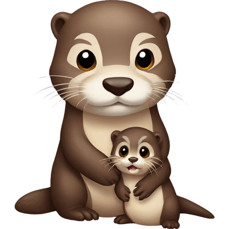 Otter with baby otter emoji