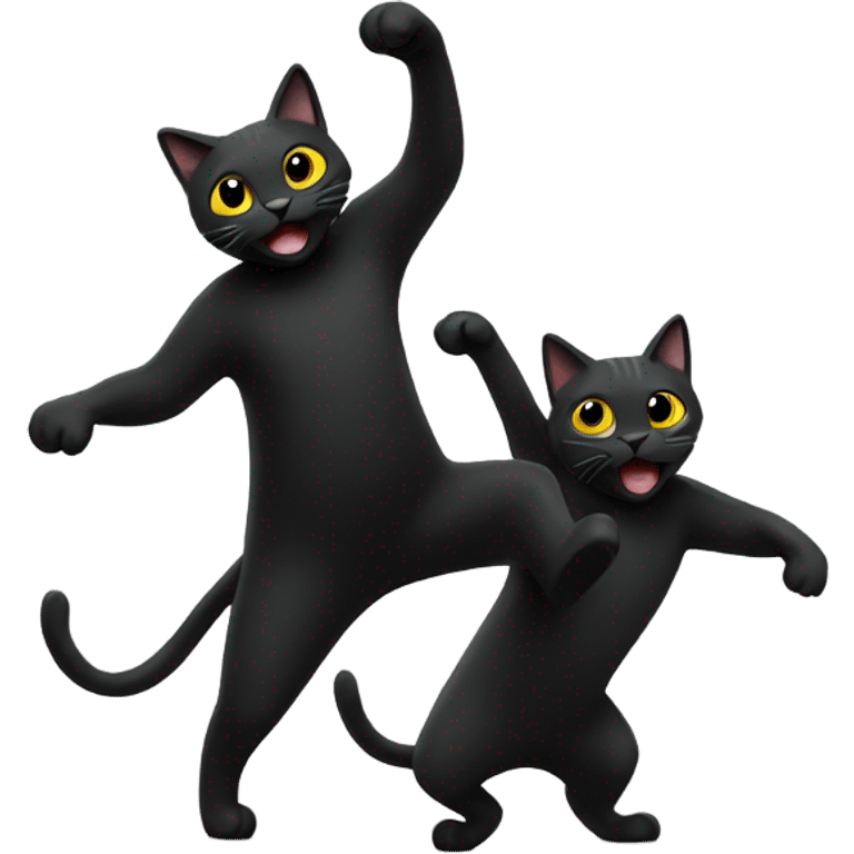 2 black cats dancing  emoji