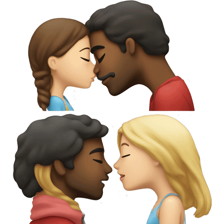 Guy kissing girl emoji