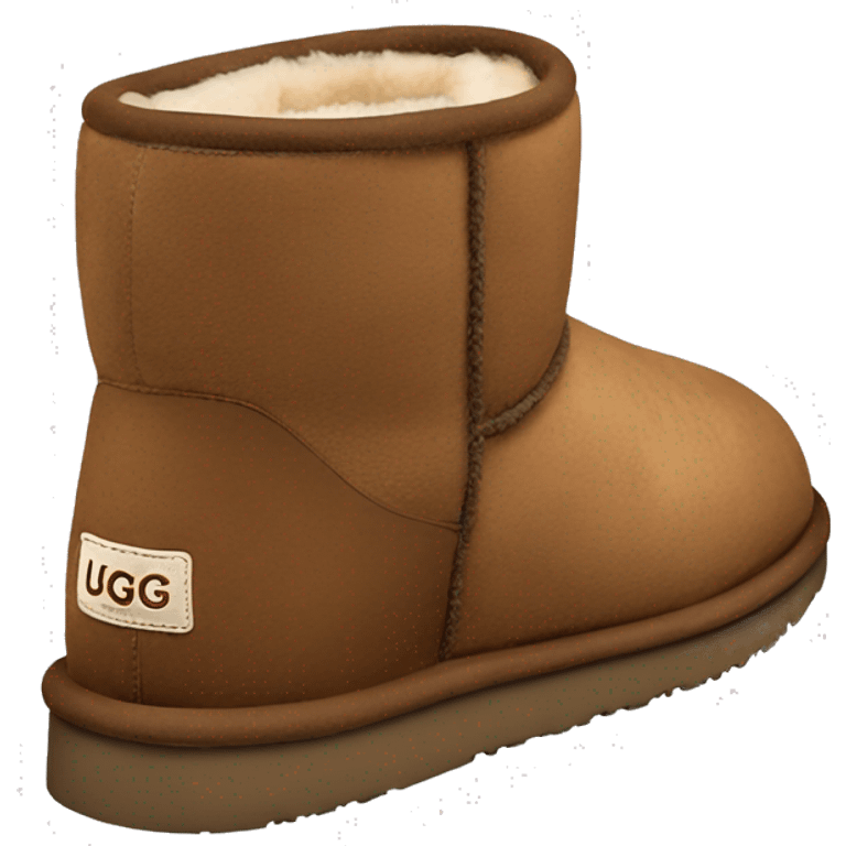 brown cozy short UGG slippers from the side  emoji