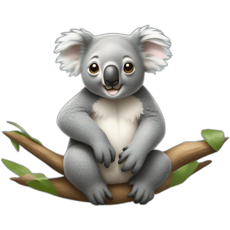 koala sitting on its back emoji