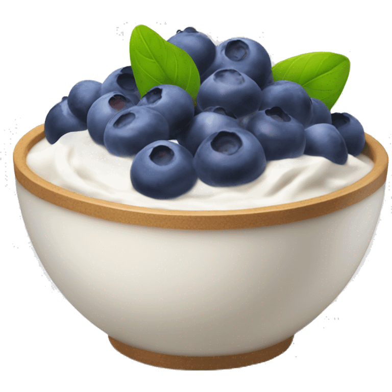 Yoghurt bowl with blueberries emoji