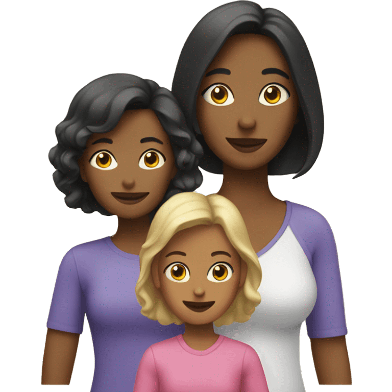 woman with 3 girls emoji