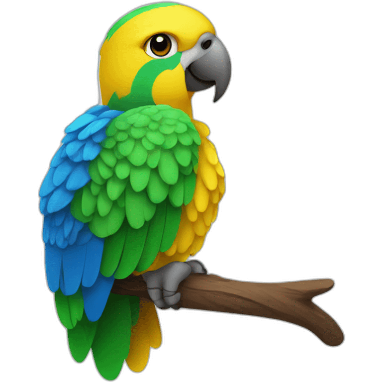 parrot with the Ukrainian flag emoji