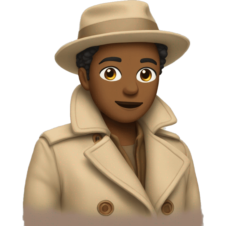 beige sherpa trench coat emoji