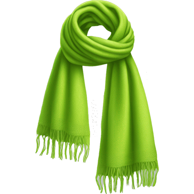 Realistic lime green winter scarf isolated. emoji